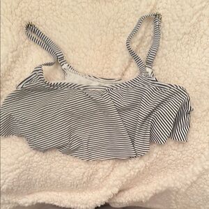 Striped Black and White Swim Top